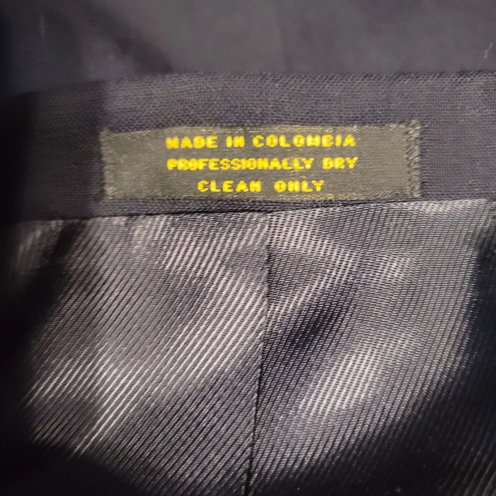Oscar de la Renta Mens Navy Blue 100% Wool Blazer Sport‎ Coat Brass Buttons 44R